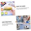 Lurrose 18pcs Stainless Steel Multi-Function Painting Trays for Watercolor and Oil Pigment Reusable Art Plates with Pour Mouth for Artists Students and Model Painting view 3