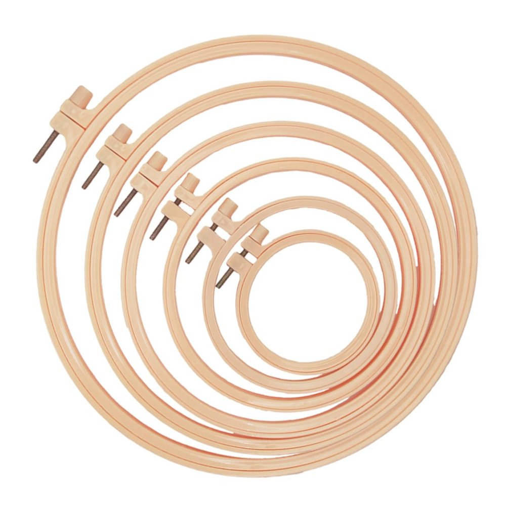 LALAFINA 6pcs Plastic Embroidery Hoops Set Durable Cross Stitch Rings for Art Craft Sewing for Hand Embroidery Quilting and Wall Decor Various from