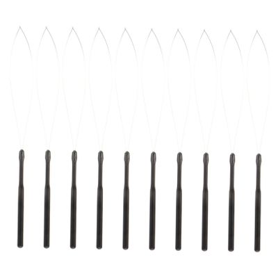 Angoily 10pcs Hair Extension Loop Needle Threader Pulling Hook Bead Device Tool for Dreads Lightweight Sturdy