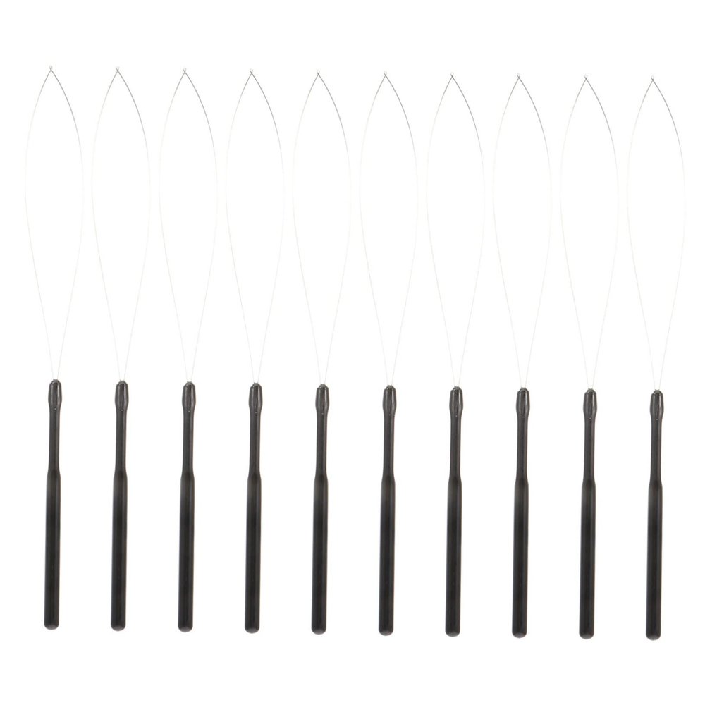 Angoily 10pcs Hair Extension Loop Needle Threader Pulling Hook Bead Device Tool for Dreads Lightweight Sturdy