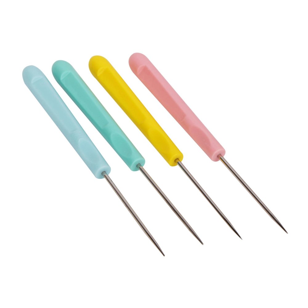 LALAFINA 10pcs Plastic Handle Sewing Awls Versatile DIY Tool for Craft Sewing and Repairing Random Color for Home and Store Use