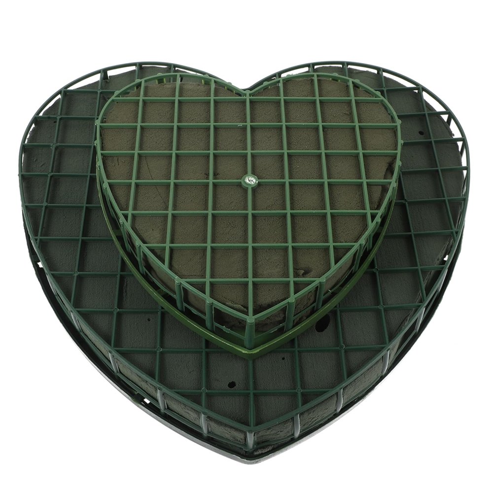 EXCEART Heart Shaped Floral Foam Blocks 2 Pack 11.8X11.2X1.37In Wet Floral for Wedding Flower Bouquets DIY Arrangements and Home Crafts