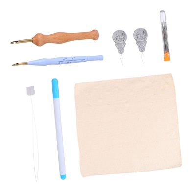 LALAFINA Punch Needle Embroidery Making Kit DIY Cross Stitching Tools for Beginners Comfortable Grip Suitable for Home Sewing Projects and Crafts