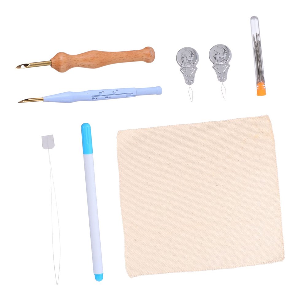 LALAFINA Punch Needle Embroidery Making Kit DIY Cross Stitching Tools for Beginners Comfortable Grip Suitable for Home Sewing Projects and Crafts