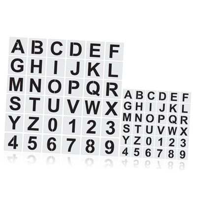 EXCEART 72pcs Reusable Letter Stencils for Art Projects Pet Material Compact Alphabet Templates for Wall Painting Crafts Home Decor School Projects