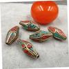 NUOBESTY Handmade Buddha Bead Copper Spacer Beads Green Turquoise 10pcs Pack for Custom Jewelry Making view 3