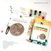 Rooster EM079 - DIY Embroidery Kit. Set of Threads, Needles, Stamped Cloth, Needle Threader, Embroidery Clippers and Printed Color Pattern Inside. view 2