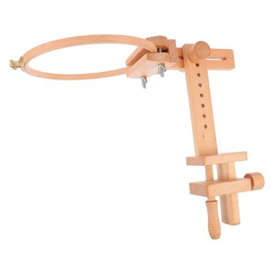Lurrose 360degree Beech Wood Desktop Embroidery Stand Embroidery Hoop Craft Ring Rotating Display Comfortable for Long Use