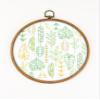 Leaf Pattern EM430 - DIY Embroidery Kit. Set of Threads, Needles, Stamped Cloth, Needle Threader, Embroidery Clippers and Printed Color Pattern Inside. view 1