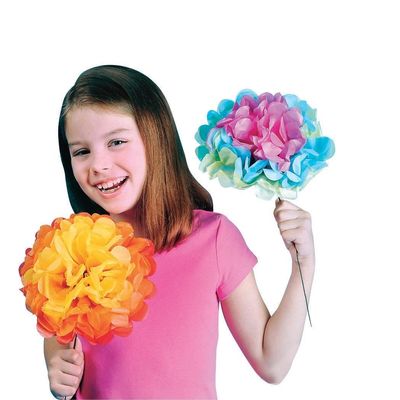 S&S Worldwide Jumbo Tissue Flower Craft Kit, 10" Diameter, Pack of 84