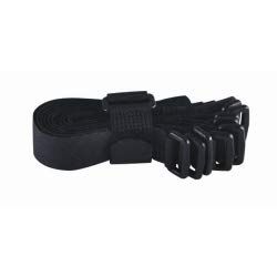 212 Main 8 in. Black Cloth Hook & Eye Strip-Tie Fasteners with Buckle - 8 Piece