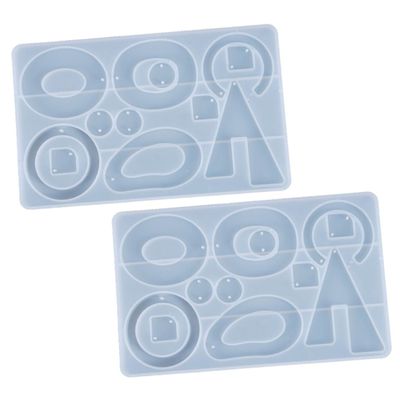 LALAFINA 2pcs Silicone Dangler Mold for Earrings Epoxy Resin Craft Molds High Tear Strength Smooth Interior for Easy Demolding for Unique Jewelry Making
