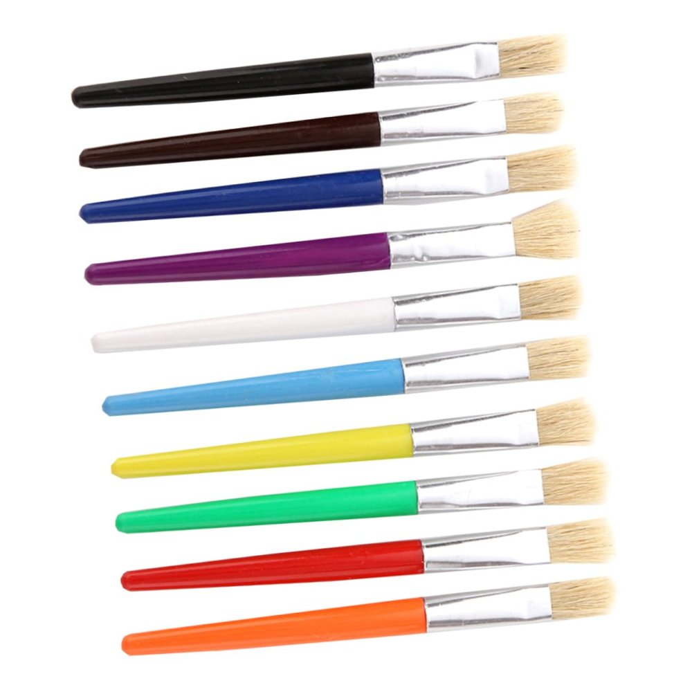 LALAFINA 10pcs Boys and Girls Oil Painting Drawing Watercolor Paint Brush Craft Paint Brushes for Boys and Girls Artist Supplies