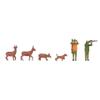 Faller Hunters (2) Deer (3) & Dog (1) Figure Set HO Gauge FA151702 view 1