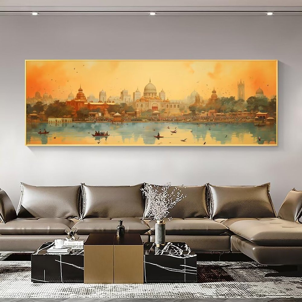 Islam Sunset Diamond Painting Kits for Adults, Paint By Numbers Kit for Adults, Diamond Art Kits for Adults, Art Supplies for Adults Craft Kits, Gem Art Diamond Dots, Home Wall Decor, 16x48inch A426