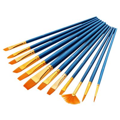 Hohopeti 1set Handle Nylon Hair Brushes for Watercolor Oil Painting and Art Drawing Versatile Art Supplies for Beginners and Professionals