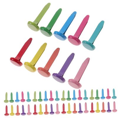 KONTONTY 6bags Colorful DIY Brads Large Paper Fasteners for Scrapbooking and Crafts Easy to Use for Creative Projects Total