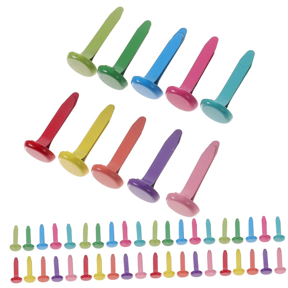 KONTONTY 6bags Colorful DIY Brads Large Paper Fasteners for Scrapbooking and Crafts Easy to Use for Creative Projects Total
