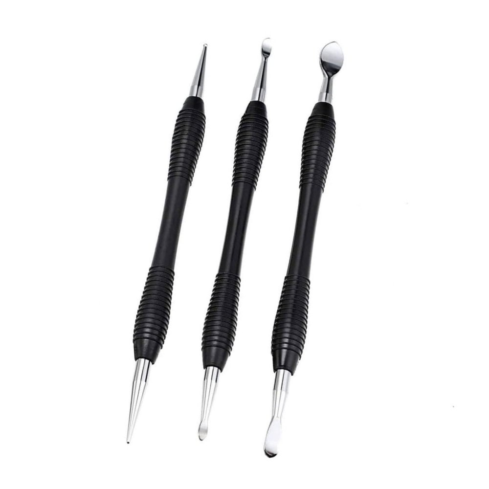 Anneome 3pcs Leather Carving Press Stamp Kit Leathercraft Edge Beveler Making Tools Leather Tooling Carving Beveler Bevel Trimmer Engraver Tool Leather Art Handicrafts Work