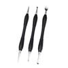 Anneome 3pcs Leather Carving Press Stamp Kit Leathercraft Edge Beveler Making Tools Leather Tooling Carving Beveler Bevel Trimmer Engraver Tool Leather Art Handicrafts Work view 1