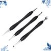 Anneome 3pcs Leather Carving Press Stamp Kit Leathercraft Edge Beveler Making Tools Leather Tooling Carving Beveler Bevel Trimmer Engraver Tool Leather Art Handicrafts Work view 2