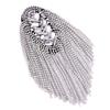 LIFKOME 1pair Silver Rhinestone Shoulder Epaulet Tassel Badge for Costume Suit Shoulder Boards Accessories for Men and Women Uniforms view 1