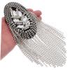 LIFKOME 1pair Silver Rhinestone Shoulder Epaulet Tassel Badge for Costume Suit Shoulder Boards Accessories for Men and Women Uniforms view 3