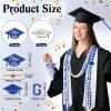 Canlierr 18 Pcs 2026 Graduation Leis and Stole and Honor Cords with Tassel Braided Necklace Adjustable for Student Graduation Gifts Party Supplies(Blue and White) view 2