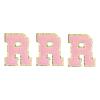 MECCANIXITY Chenille Letters R Patches Large Size 80mm/3.15 Inch Iron-on Letters R Patches Golden Glitter Embroidered Patches for Clothing, Shoes, Hats, Backpacks Pack of 3(Pink) view 1