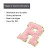 MECCANIXITY Chenille Letters R Patches Large Size 80mm/3.15 Inch Iron-on Letters R Patches Golden Glitter Embroidered Patches for Clothing, Shoes, Hats, Backpacks Pack of 3(Pink) view 3