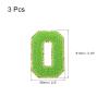 MECCANIXITY Chenille Letters O Patches Large Size 80mm/3.15 Inch Iron-on Letters O Patches Golden Glitter Embroidered Patches for Clothing, Shoes, Hats, Backpacks Pack of 3(Green) view 2