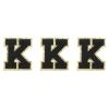 MECCANIXITY Chenille Letters K Patches Large Size 80mm/3.15 Inch Iron-on Letters K Patches Golden Glitter Embroidered Patches for Clothing, Shoes, Hats, Backpacks Pack of 3(Black) view 1