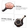 HOODANCOS 2pcs Multifunctional Ceramic Ink Dish Set Smooth Bottom Brush Holder for Calligraphy Painting Elegant White Pink Cracked Design for Artists Stationery Supplies view 3
