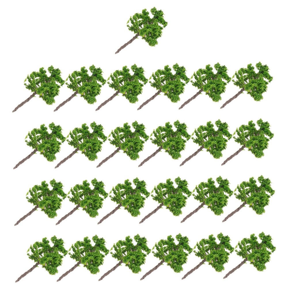 CHILDWEET 25pcs Miniature Green Tree Scenery Landscape Trees for Diorama Decoration and