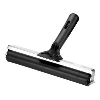 YOKIVE 1 Pcs Rubber Roller Brayer, Printmaking Ink Print Spreading Brush Tool, Great for Art Printing, Craft Stamping (Black 8-Inch)
