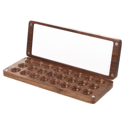 LALAFINA 2pcs Wooden Watercolor Pigment Mixing Case Storage Box for Boys and Girls Art Painting Box Empty Pigment Storage