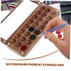 LALAFINA 2pcs Wooden Watercolor Pigment Mixing Case Storage Box for Boys and Girls Art Painting Box Empty Pigment Storage view 4