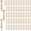 60 Pieces Wooden Shaker Peg Screw-on Pegs 3.62 Inch Long Unfinished Wood Shaker Racks for Hanging Clothes Hats Towel and More DIY Paint Color (Wood Color) view 1