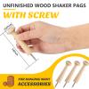 60 Pieces Wooden Shaker Peg Screw-on Pegs 3.62 Inch Long Unfinished Wood Shaker Racks for Hanging Clothes Hats Towel and More DIY Paint Color (Wood Color) view 2
