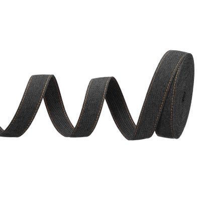 PATIKIL 1" Denim Ribbon, 1 Roll 11 Yard Layering Jean Fabric Craft Strip for Bow DIY Making Hair Clip Garment Sewing Decorations, Black