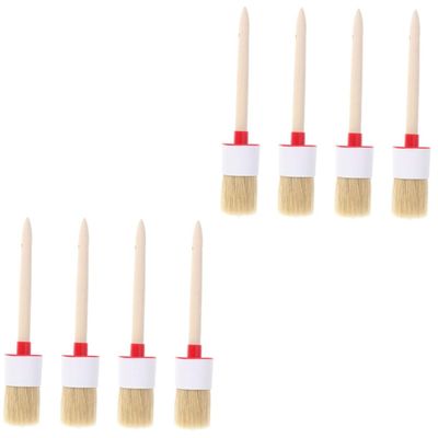 BESPORTBLE 8pcs Round Bristle Brush Wooden Handle for BBQ Oil Painting Projects Versatile Brushes for Ergonomic Design for Comfort and Control