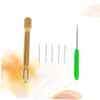 LALAFINA 14pcs Doll Hair Rerooting Tools Copper Handle and Steel Crochet Needles for DIY Wig Implantation Essential Silicone Wig Implant Tools for Doll Making Random Color view 2