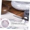 LALAFINA 3pcs Porcelain Calligraphy Ink Dish Multi-Function Ink Plate Practical Inkwell Lid view 3