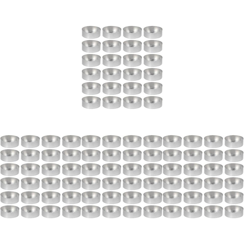 NUOBESTY 200pcs Aluminum Candle Cups Tea Light Holders for Candle Making for Weddings Parties and Home Decor Lightweight and Portable