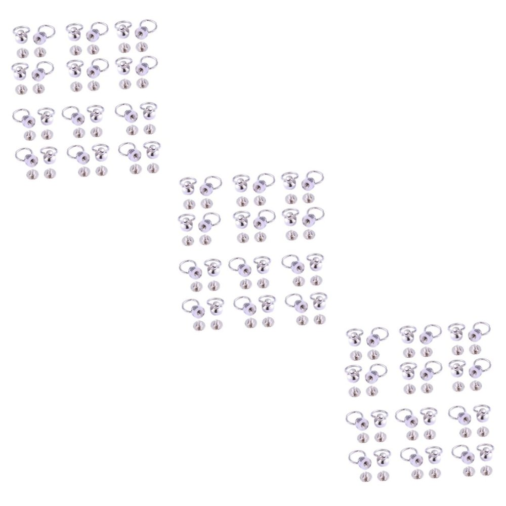 Lurrose 90pcs Brass Head Rivets for Bag Making Rivet Studs Practical Screws Per Pack for Art Craft Projects