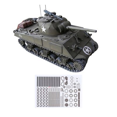 1:25 Scale USA Sherman M4A3 Tank 3D Paper Model Simulation Tank Model for Collection (Unassembled Kit) Display Model