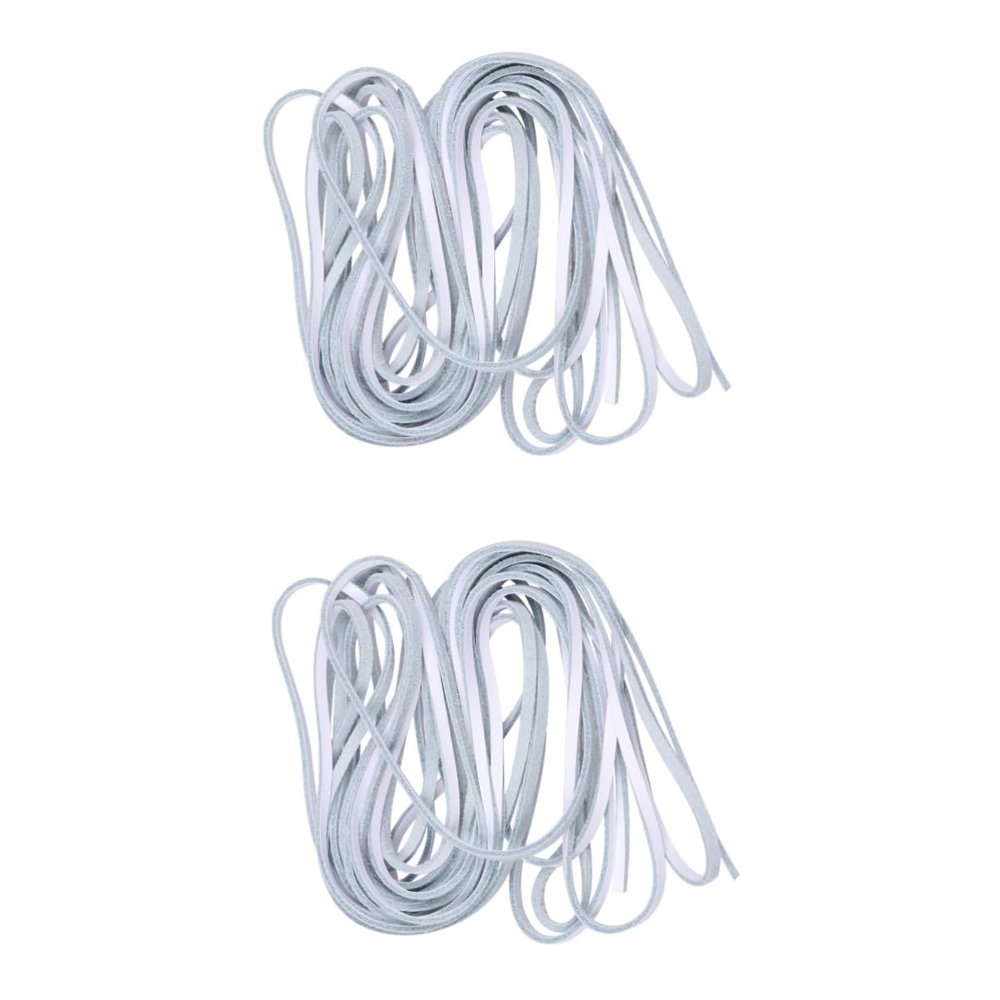 LALAFINA 2pcs Meters of Flat Cowhide Leather Cord for Jewelry Making for Bracelets and Necklaces Flexible and Design White