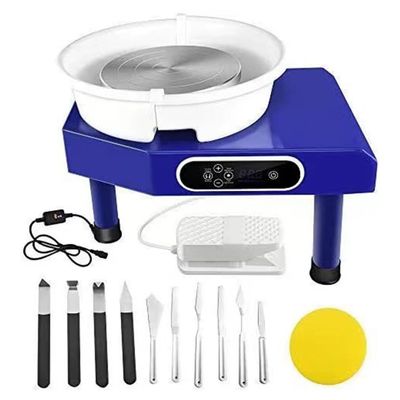 Pottery Wheel Electric Pottery Machine, DIY Clay Tool Kit with Removable Sink, Digital LCD Display, Foot Pedal, Ideal for Ceramic Work,350W-Singlecontrol