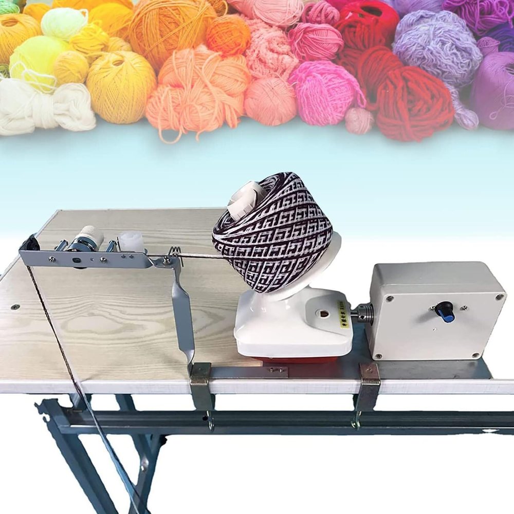 LPLYAA Small Electric Yarn Winder, Household Knitting Roller Line, 150G Winding Capacity, Low Noise + Adjustable Speed, Can Be Single-Strand, Double-Strand, Or Multi-Strand, 20240221
