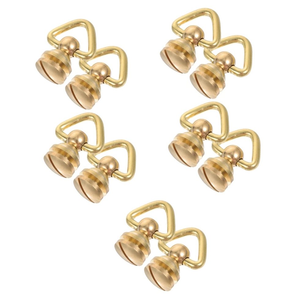 STOBOK 10pcs Rotatable Crafts Brass Rivets for Handbag Purse and Accessories for Wallet Straps Shoes and More